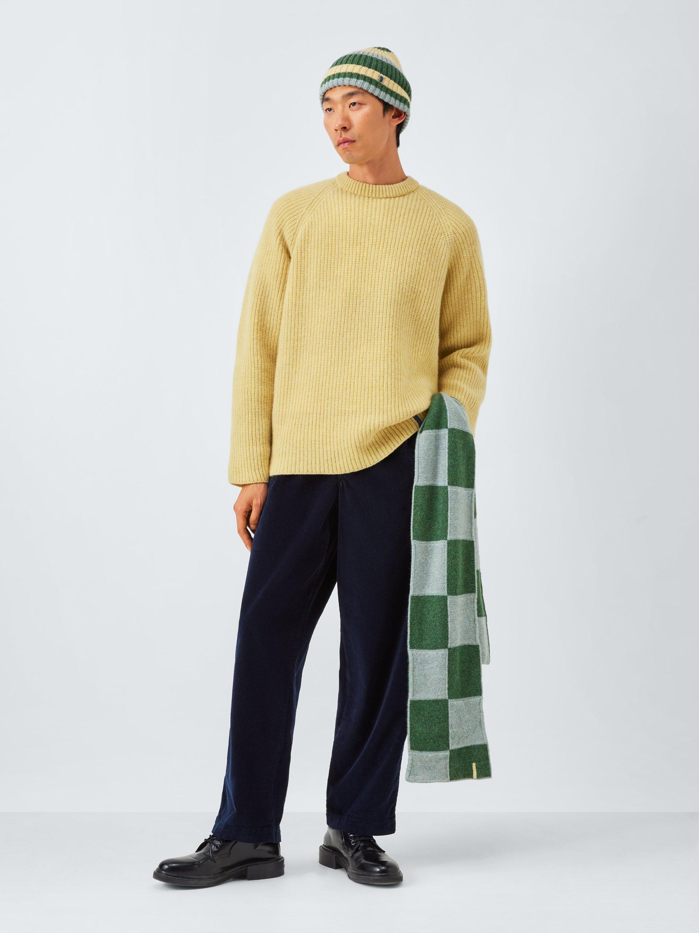 Product image 4 of 7, which shows John Lewis Closed Loop Initiative Recycled Wool Crew Neck Ribbed Jumper, Yellow, XS