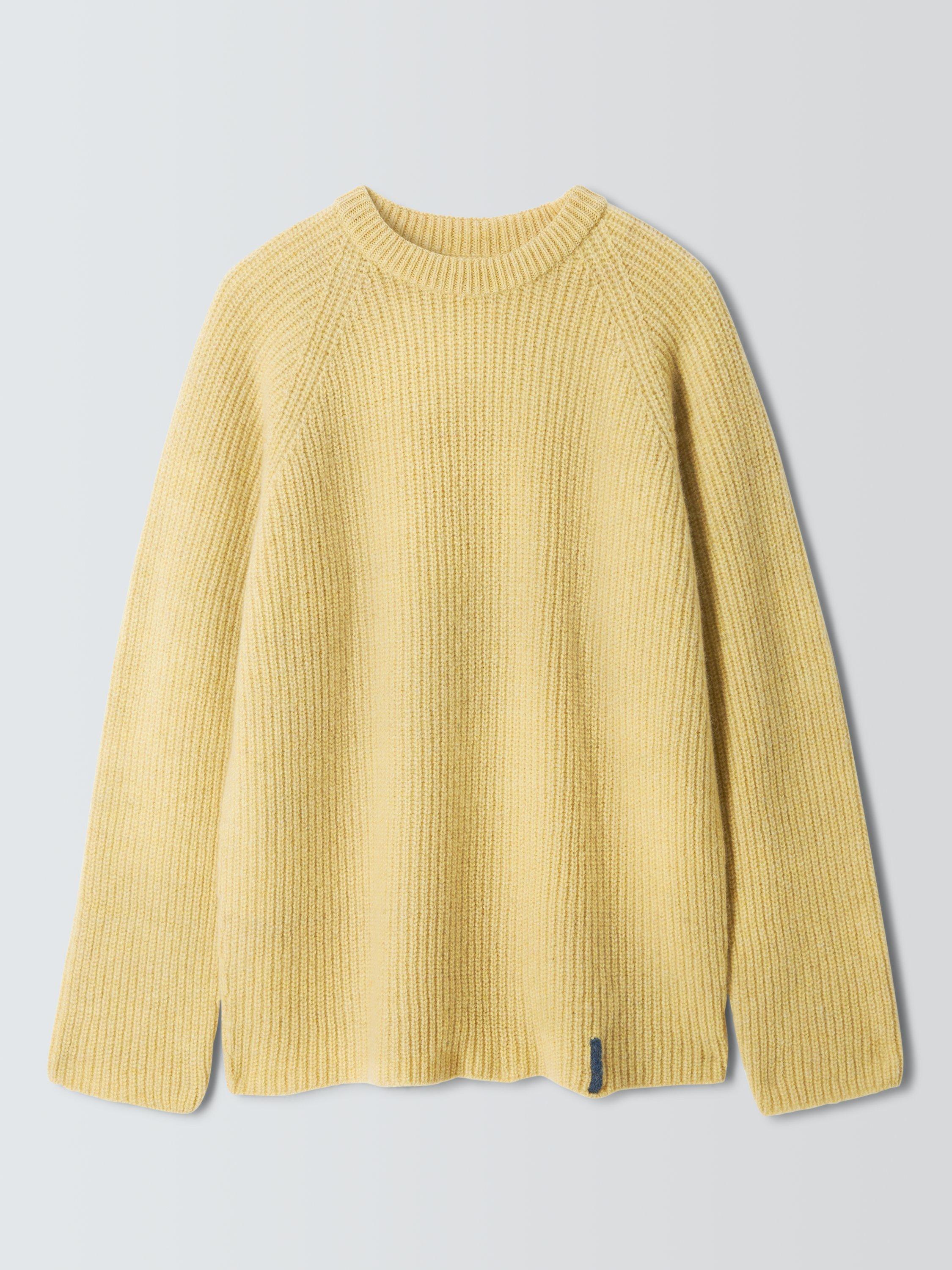 Product image 7 of 7, which shows John Lewis Closed Loop Initiative Recycled Wool Crew Neck Ribbed Jumper, Yellow, XS