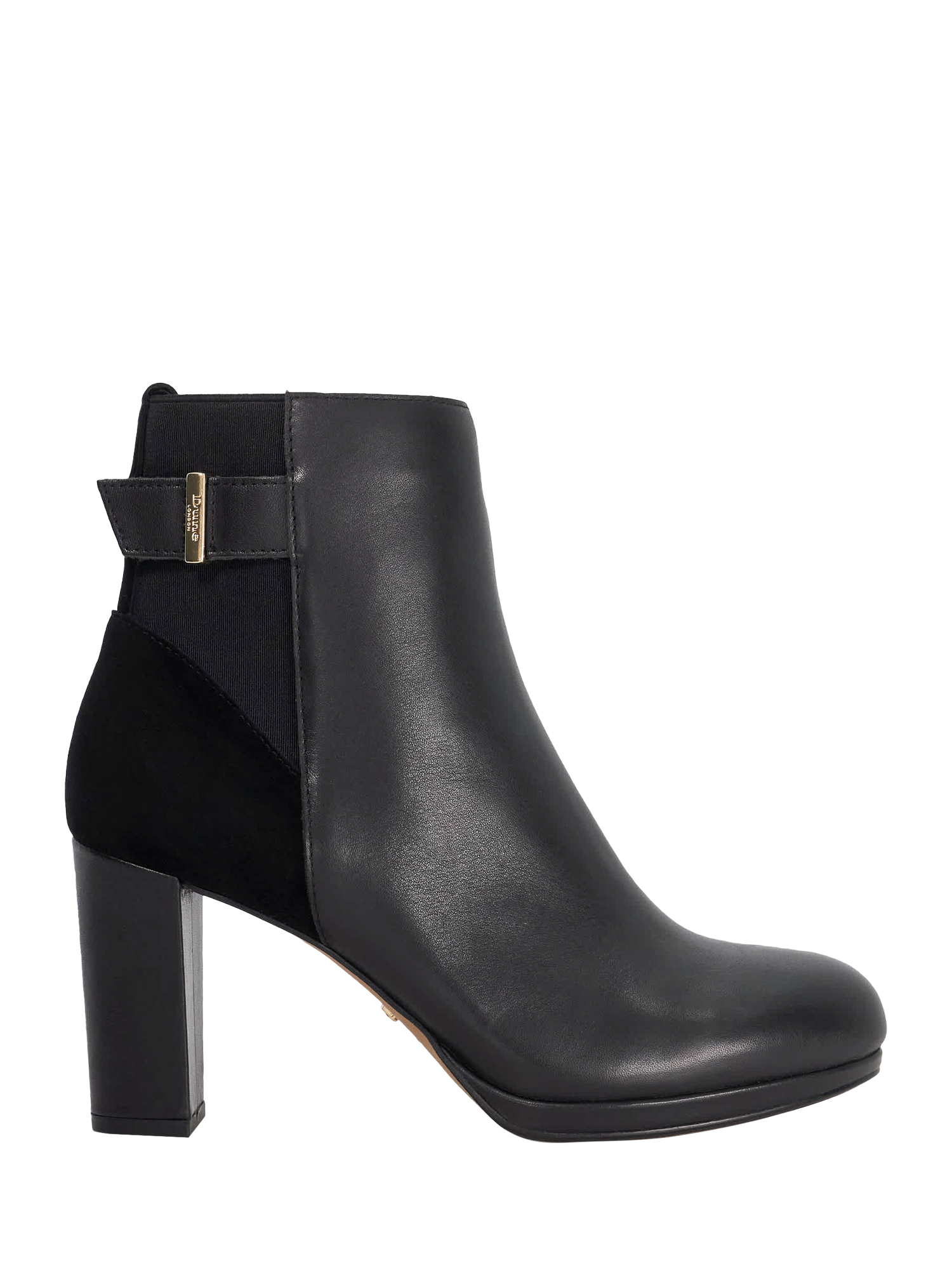 Product image 1 of 5, which shows Dune London Olens Leather Ankle Boots, Black, EU36
