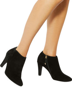 Dune London Omarah Suede Heeled Shoe Boots, Black - view 2, Black