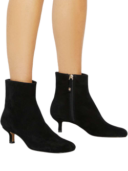 Dune London Orina Suede Asymetric Kitten Heel Ankle Boots - view 2, Black