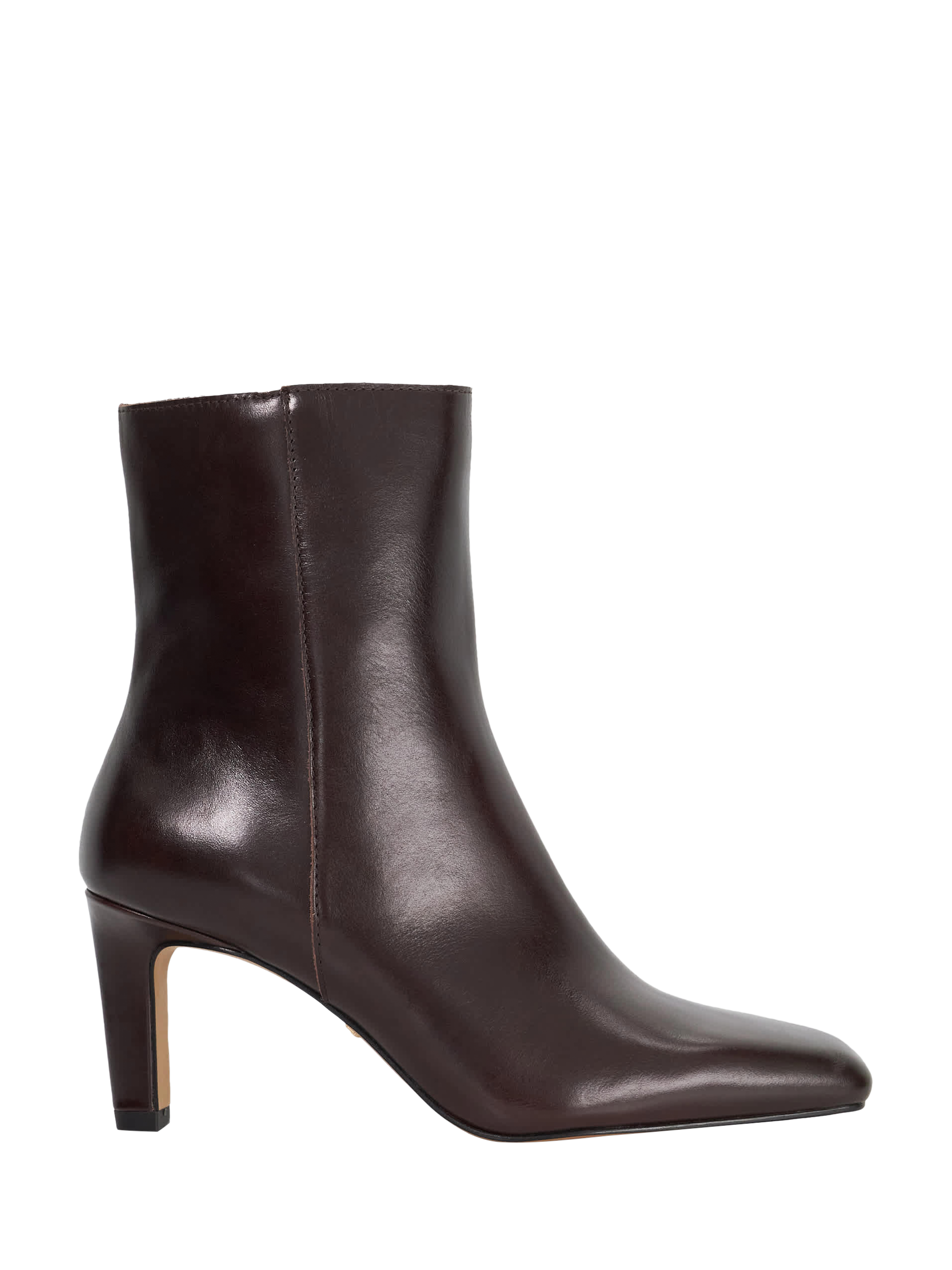 Product image 1 of 5, which shows Dune London Ovation Leather High Heel Ankle Boots, Brown, EU36