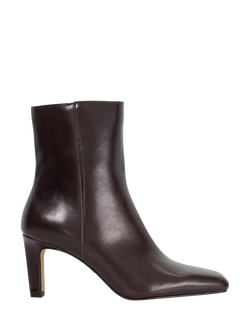 Dune London Ovation Leather High Heel Ankle Boots, Brown