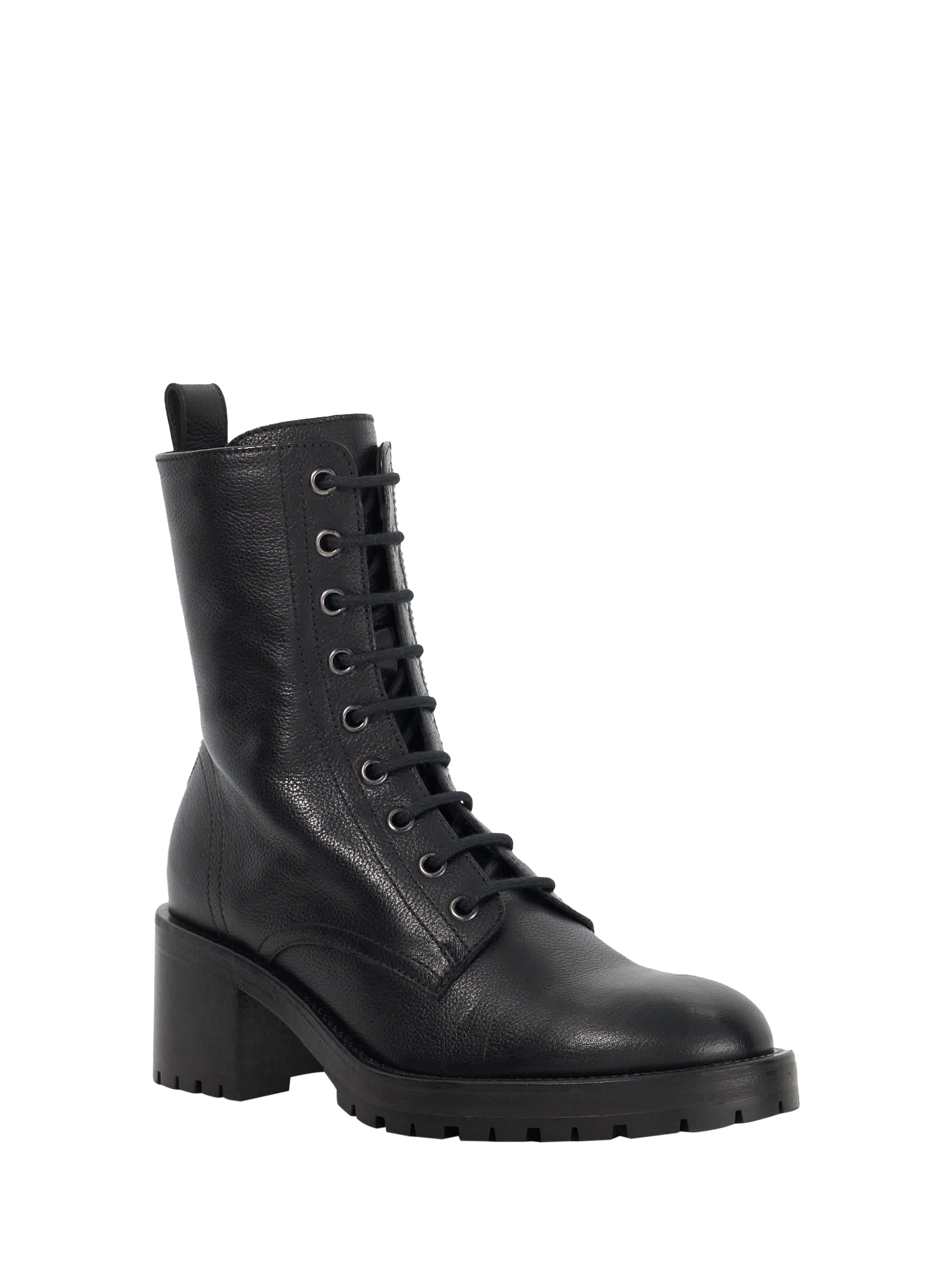 Product image 1 of 5, which shows Dune London Patiently Leather Ankle Boots, Black, 3