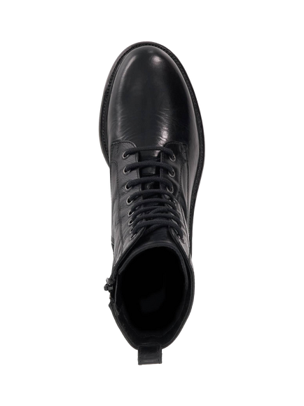 Dune London Patley Leather Chunky Lace Up Ankle Boots - view 2, Black