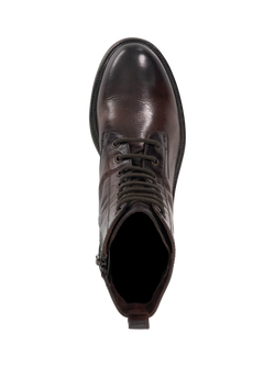 Dune London Patley Leather Chunky Lace Up Ankle Boots - view 2, Dark Brown