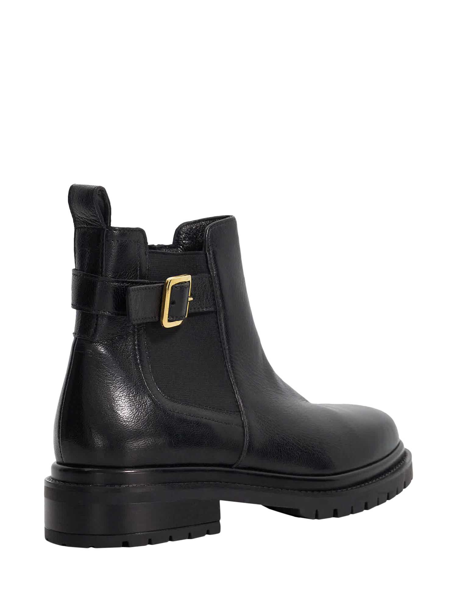 Product image 4 of 5, which shows Dune London Paused Leather Buckle Ankle Boots, Black, EU36
