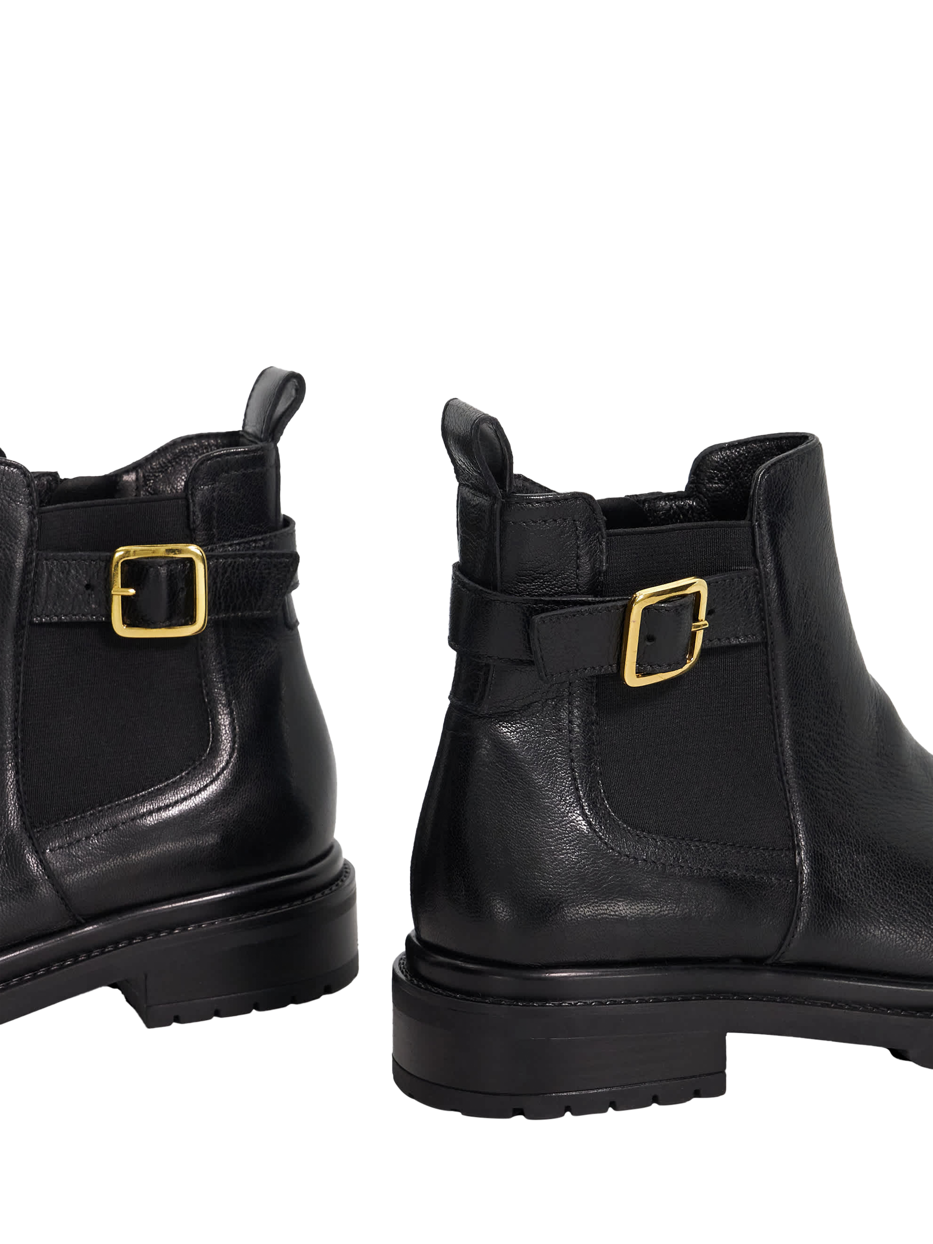 Product image 5 of 5, which shows Dune London Paused Leather Buckle Ankle Boots, Black, EU36