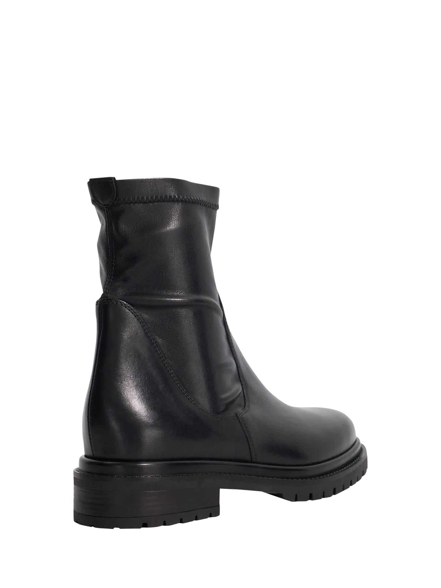 Product image 4 of 5, which shows Dune London Pelano Leather Chunky Pull On Ankle Boots, Black, EU36