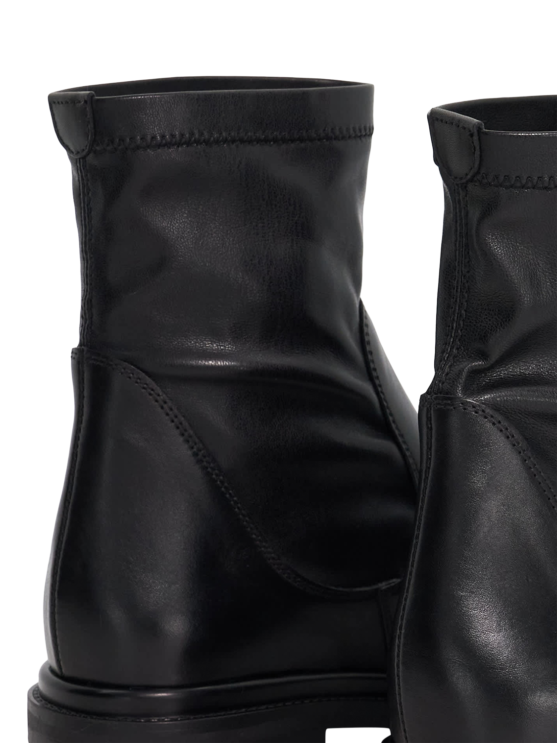 Product image 5 of 5, which shows Dune London Pelano Leather Chunky Pull On Ankle Boots, Black, EU36