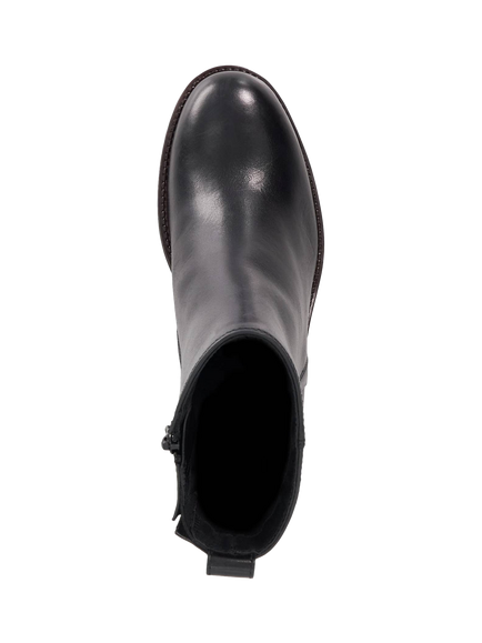 Dune London Peline Leather Block Heel Ankle Boots, Black - view 2, Black