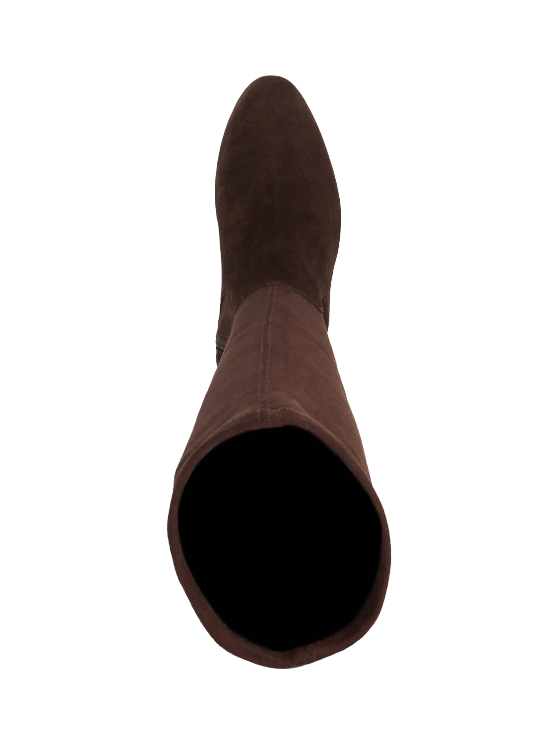 Product image 2 of 5, which shows Dune London Simple Microfibre Almond Toe Block Heel Boots, Brown, EU36