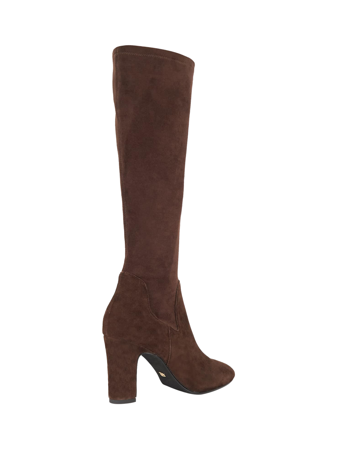 Product image 4 of 5, which shows Dune London Simple Microfibre Almond Toe Block Heel Boots, Brown, EU36