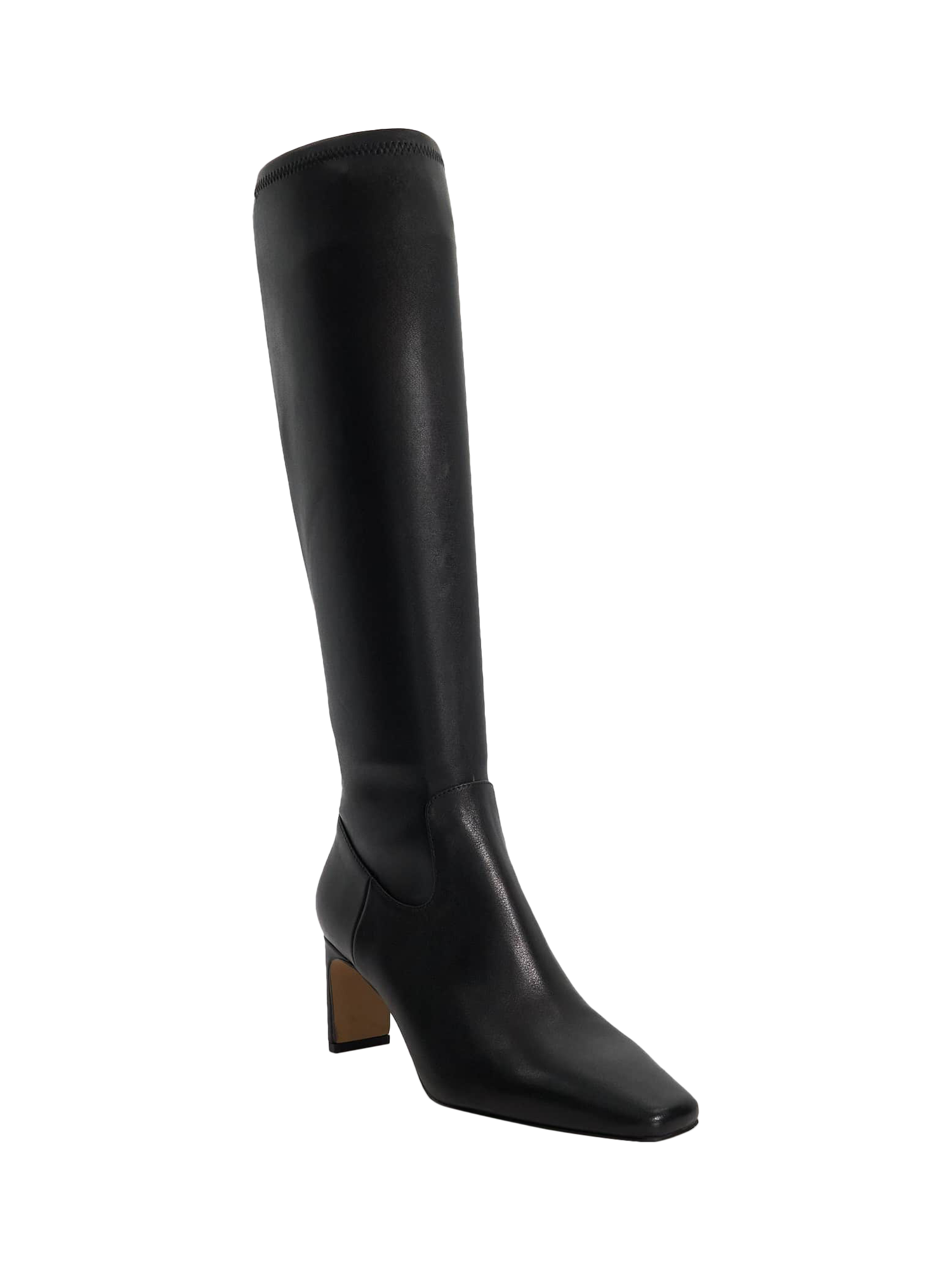 Product image 3 of 5, which shows Dune London Stellan Square Toe Knee High Boots, Black, EU36