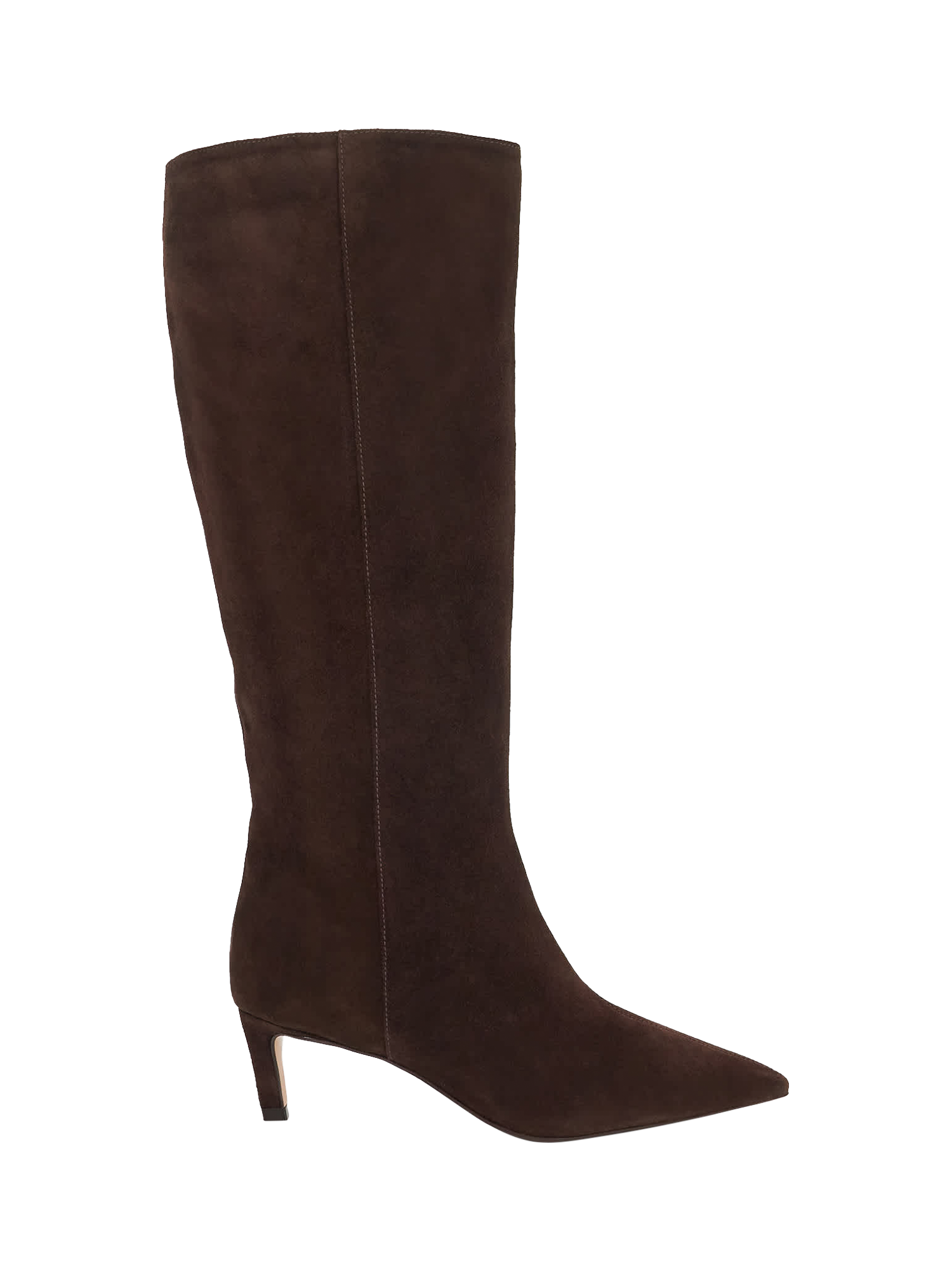 Product image 1 of 6, which shows Dune London Smoothly Suede Calf Boots, Brown, EU36