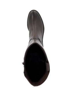 Dune London Tabbey Leather Buckle Knee High Boots - view 2, Brown