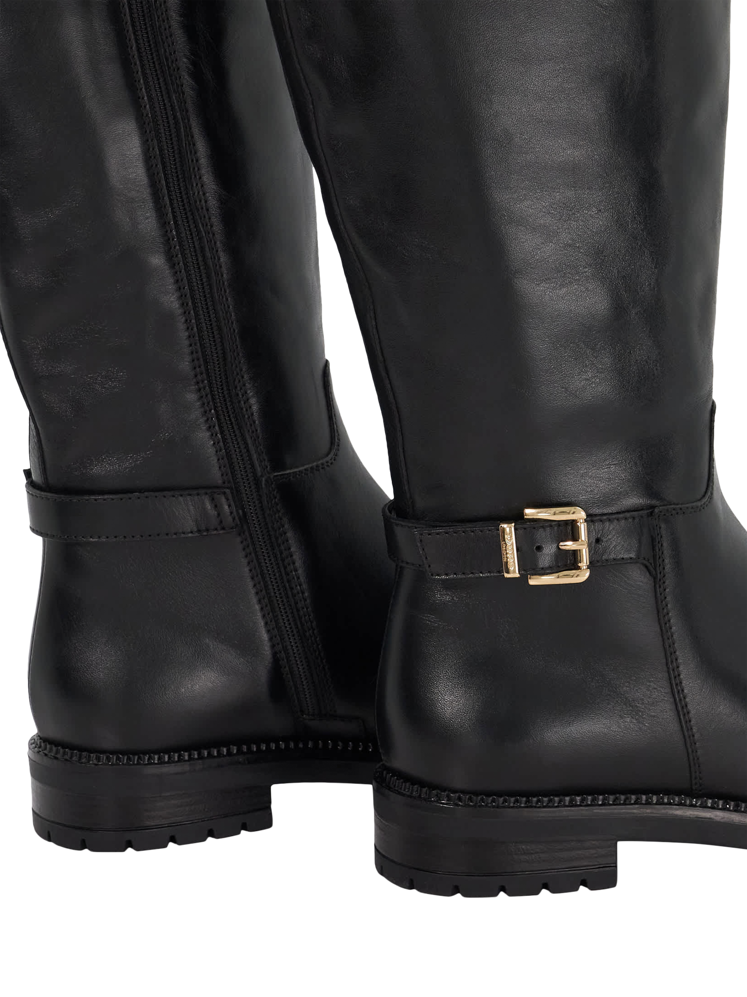 Product image 5 of 5, which shows Dune London Tabbey Leather Buckle Knee High Boots, Black, EU36