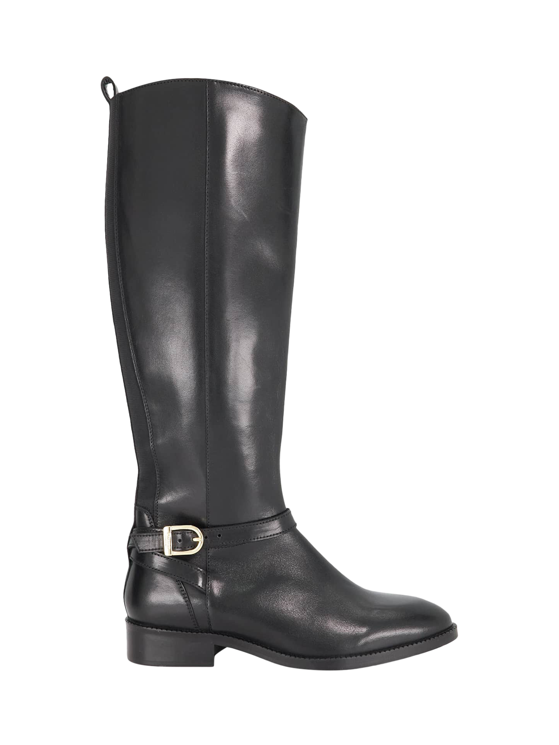 Product image 1 of 5, which shows Dune London Talias Leather Knee Boots, Black, EU36