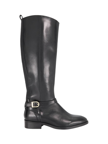 Dune London Talias Leather Knee Boots, Black