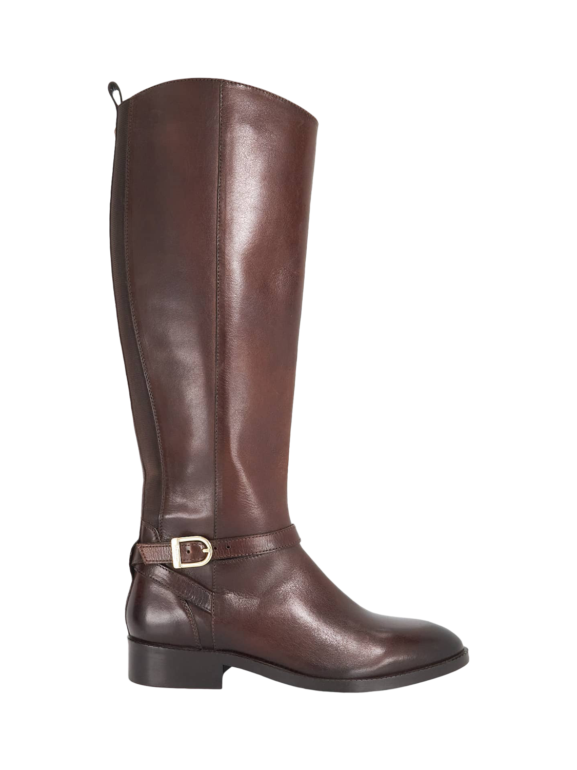 Product image 1 of 5, which shows Dune London Talias Knee Length Leather Boots, Brown, EU36