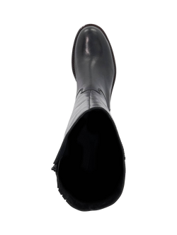 Dune London Tammies Leather Chunky Knee High Boots, Black - view 2, Black