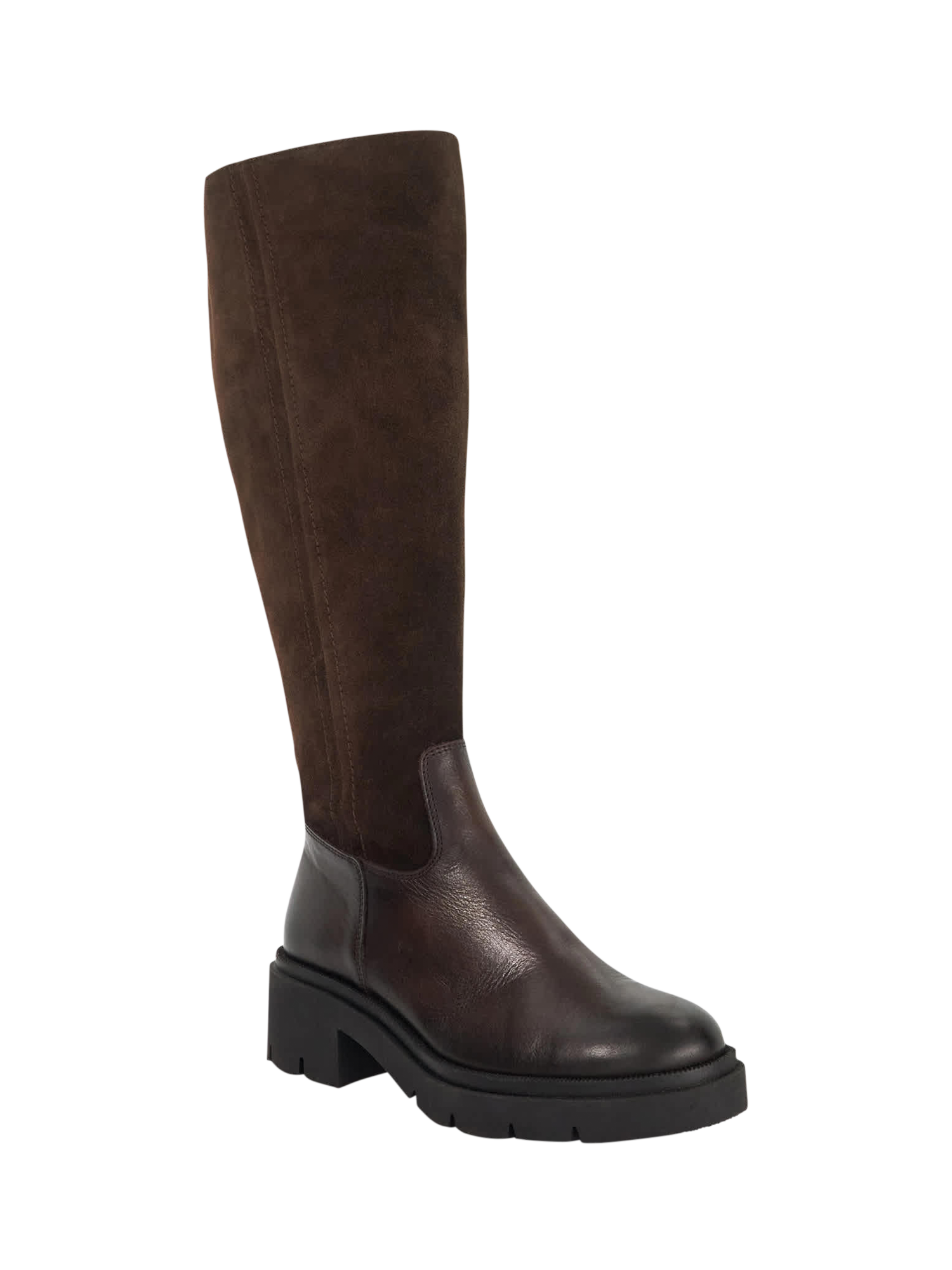 Product image 3 of 5, which shows Dune London Tallon Suede Knee High Boots, Brown, EU36