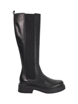 Dune London Temmings Leather Chunky Knee High Boots, Black, Black