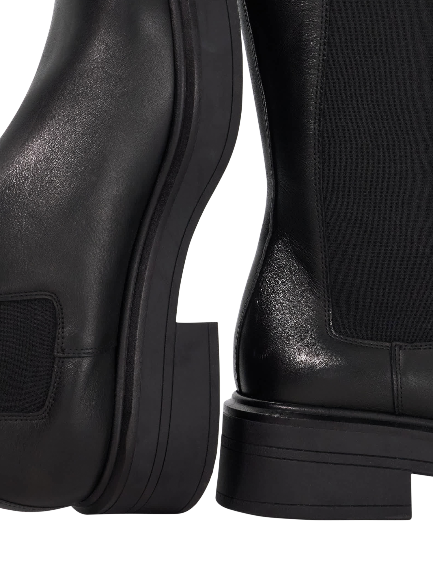 Dune London Temmings Leather Chunky Knee High Boots, Black