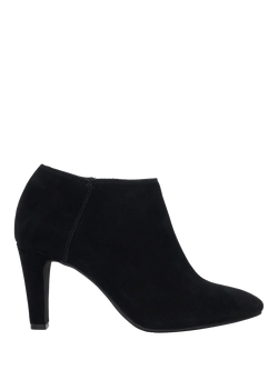 Dune London Omarah Wide Fit Suede Heeled Shoe Boots, Black, Black