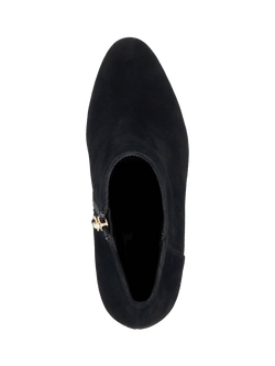 Dune London Omarah Wide Fit Suede Heeled Shoe Boots, Black - view 2, Black