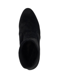 Dune London Optilly Wide Fit Suede Almond Toe Sock Boots, Black - view 2, Black