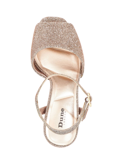 Dune London Mayci Glitter Heeled Platform Sandal, Bronze - view 2, Bronze