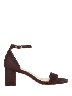 Dune London Melins Suede Heeled Sandals, Brown, Brown