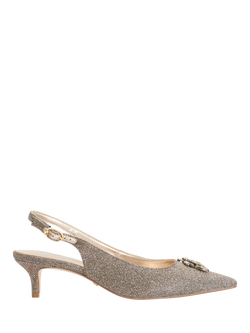 Dune London Context Bug Charm Pointed Slingback Courts, Bronze