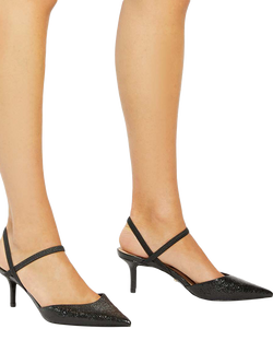 Dune London Wide Fit Classical Open Court Shoes, Black - view 2, Black