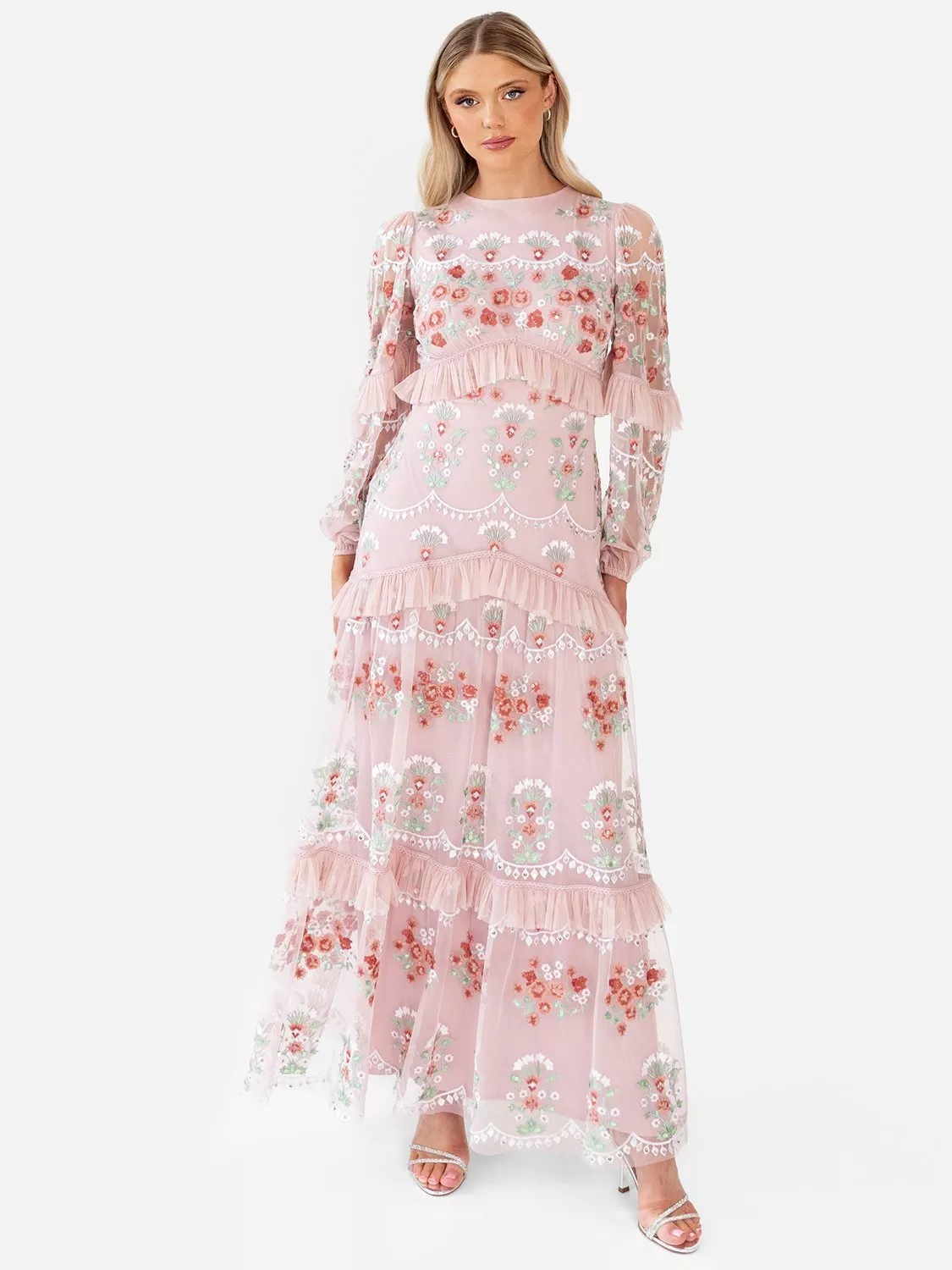 Embroidered Pink Dresses | John Lewis & Partners