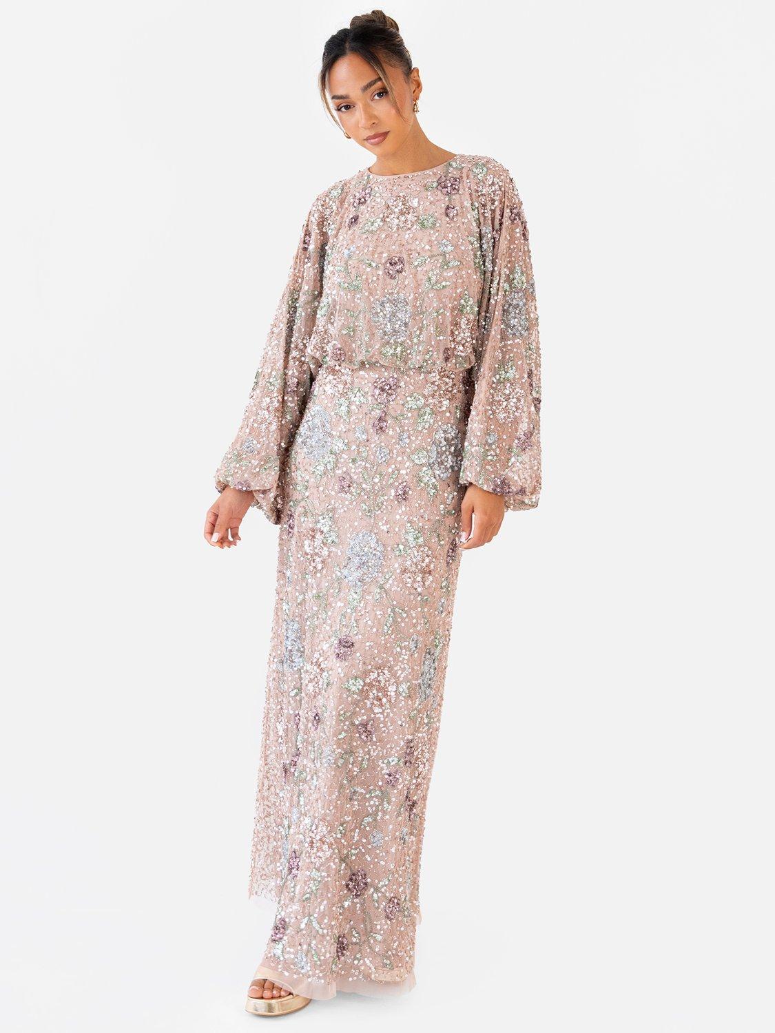 Product image 1 of 7, which shows Maya Deluxe Embellished Blouson Maxi Dress, Multi, 6