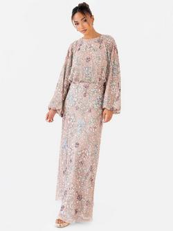 Maya Deluxe Embellished Blouson Maxi Dress, Multi, Multi
