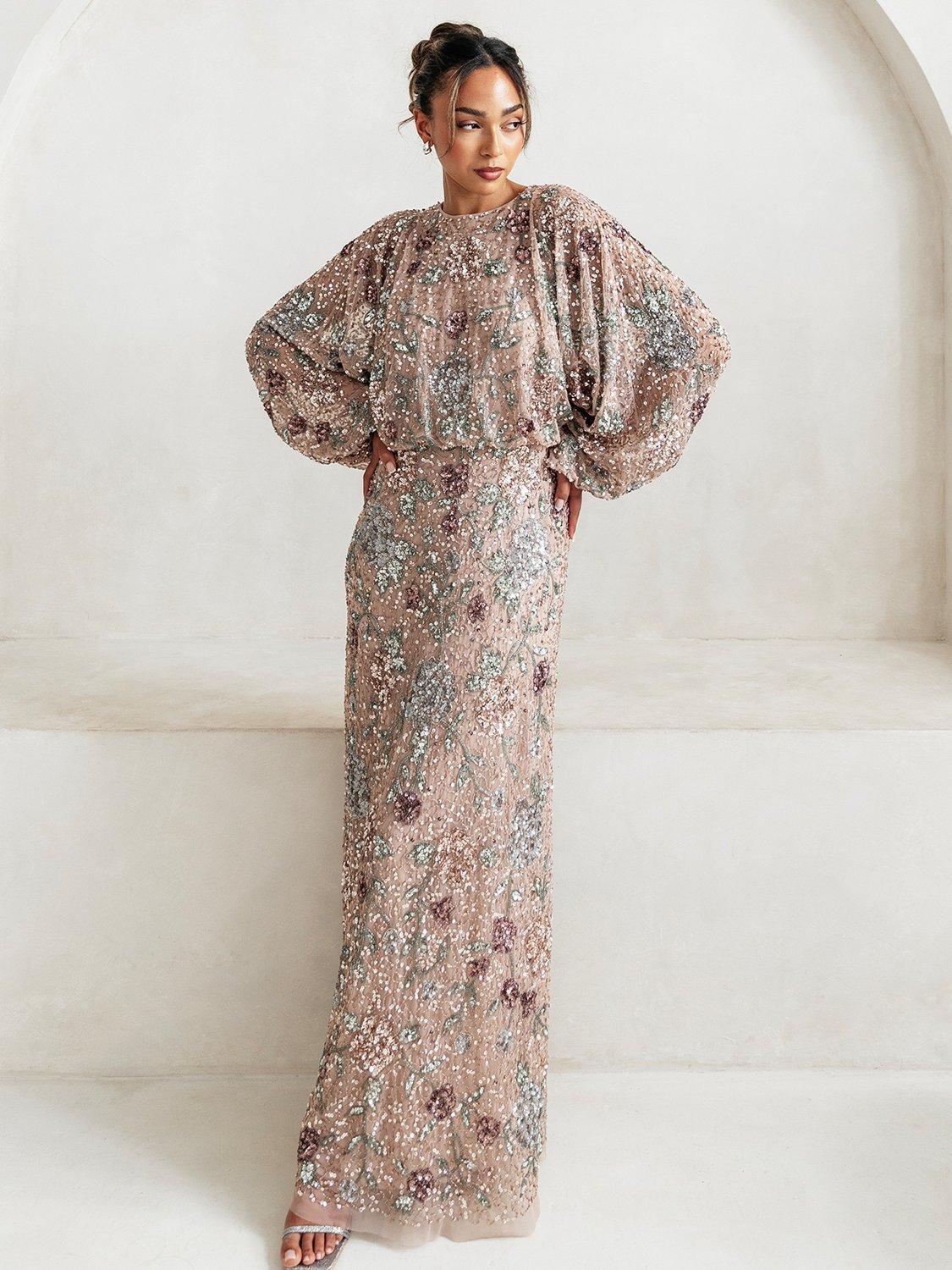Product image 4 of 7, which shows Maya Deluxe Embellished Blouson Maxi Dress, Multi, 6
