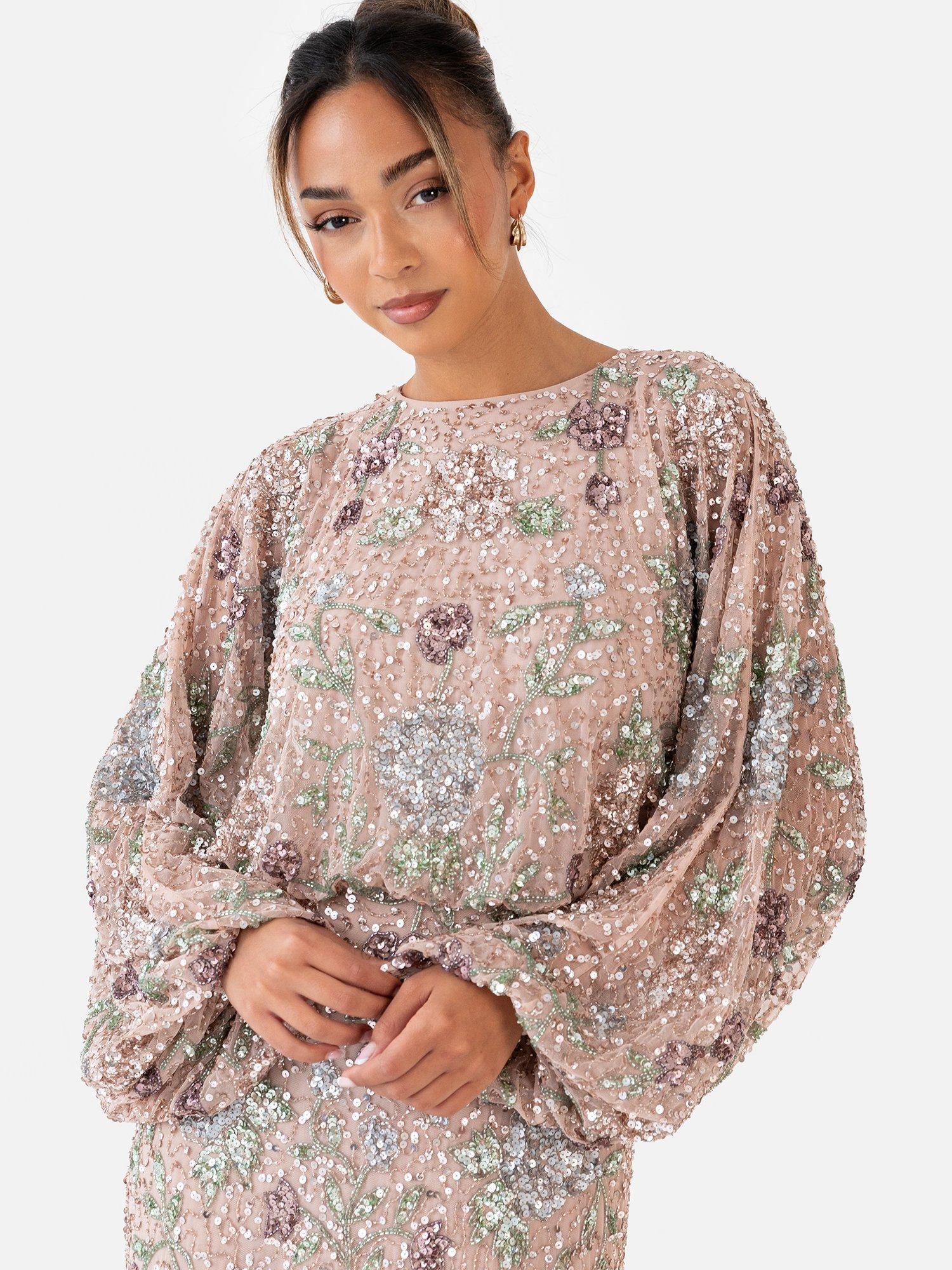 Product image 6 of 7, which shows Maya Deluxe Embellished Blouson Maxi Dress, Multi, 6