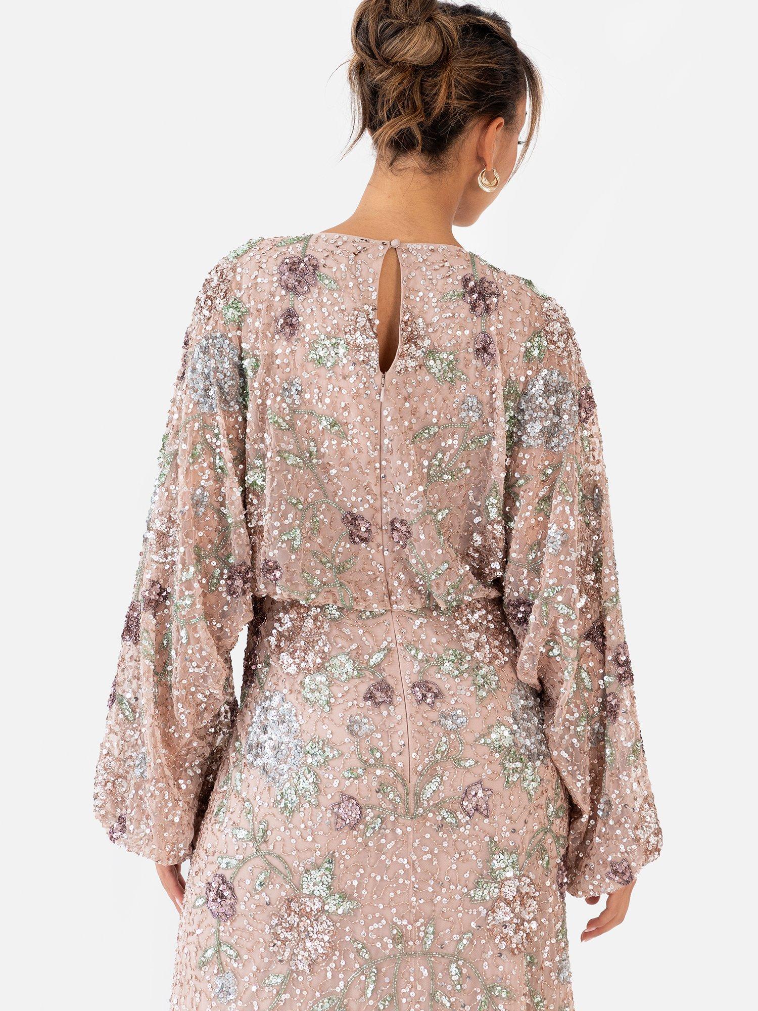 Product image 7 of 7, which shows Maya Deluxe Embellished Blouson Maxi Dress, Multi, 6
