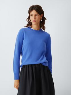 John Lewis Cashmere Crew Neck Jumper, Baja Blue