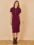Yumi Rib Knit Bodycon Dress, Burgundy