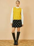 Yumi Cable Knit Sleeveless Jumper Vest, Mustard