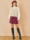 Yumi Button Up Chunky Cable Knit Waistcoat