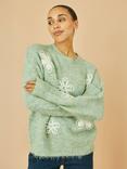 Yumi Relaxed Crochet Flowers Knit Jumper
