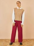 Yumi Wide Leg Mid Rise Tailored Trousers
