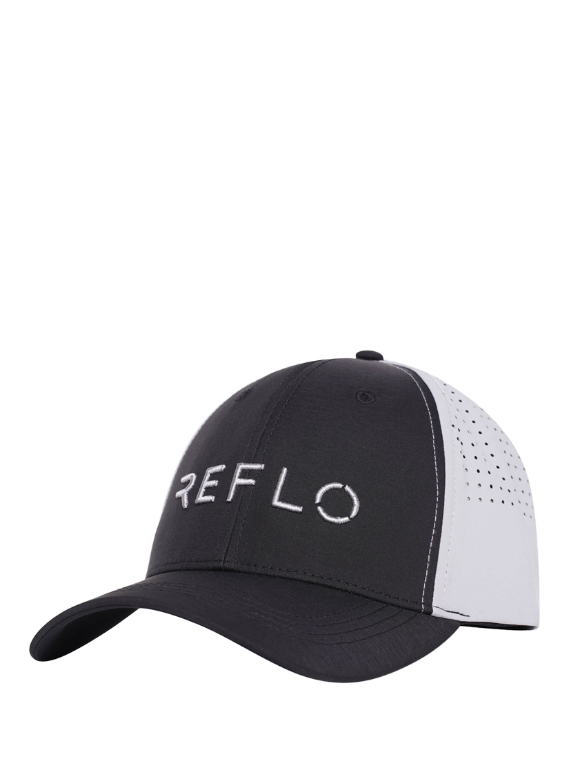 Product image 1 of 3, which shows REFLO Sebu Trucker Cap, Black/Grey