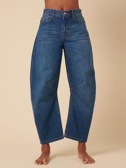 Nobody's Child High Waist Horseshoe Jeans, Blue - view 2, Blue