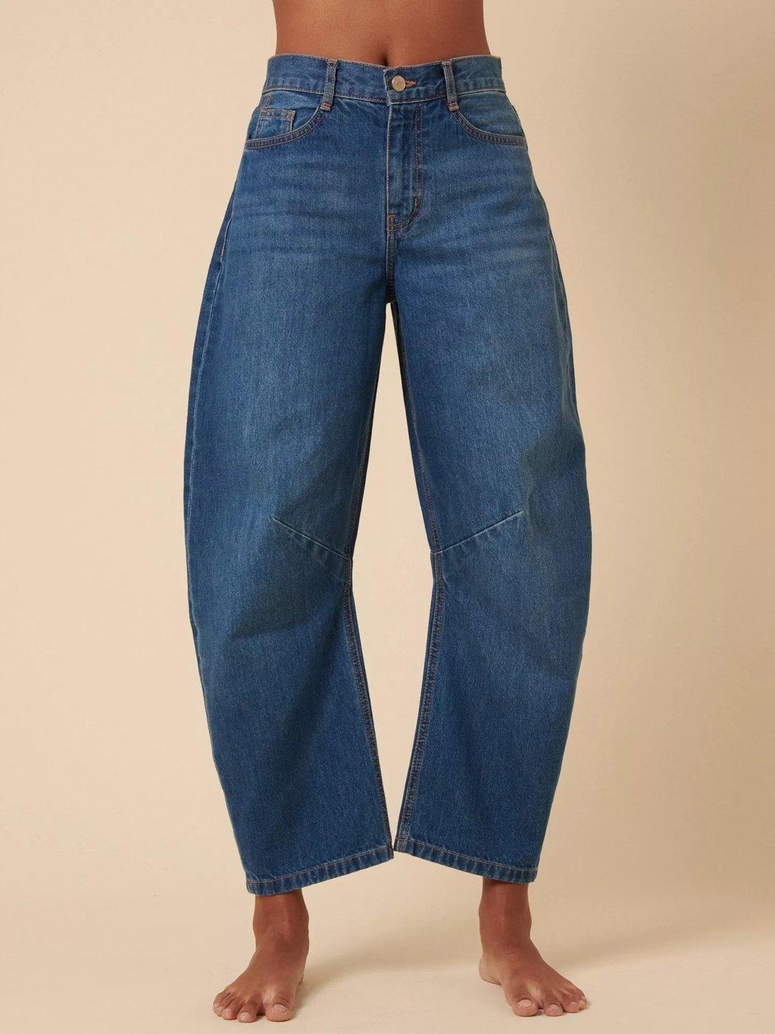Product image 4 of 7, which shows Nobody's Child High Waist Horseshoe Jeans, Blue, 6